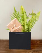 qiqee 5PCS Black Gift Bags with Ribbon Handles 9.6"x7.9"x4.3" Medium Size Gift Bags (10PCS Tissue Paper included, Medium Wide) - Image 7