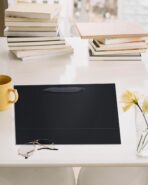 qiqee 5PCS Black Gift Bags with Ribbon Handles 9.6"x7.9"x4.3" Medium Size Gift Bags (10PCS Tissue Paper included, Medium Wide) - Image 8