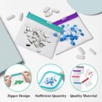Reusable Pill Pouches with Slide Lock,14 Piece Zippered Pill Bags for Travel Organizer Medicine Qtips and Small Items Translucent Portable Set in 7 Colors - Image 4