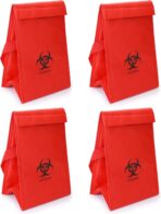 QWORK Medical Specimen Transport Bag, 4 Pack, Bio Transport, 6.75" x 10" x 5.75", Red - Image 8