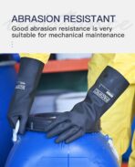 PACIFIC PPE Chemical Resistant Gloves, Heavy Duty Industrial Rubber Gloves, Resist Acid, Alkali and Oil, 12.6", Medium - Image 4