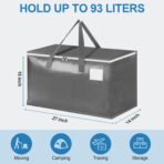 Three-layer Reinforced Moving Bags, 6 Pack Extra Large 93L 60lb Heavy Duty Moving Totes with Strong Zippers & Handles, Easy Open Lids, Water-Resistant, Storage Totes, Fold Flat - Image 3