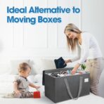 Three-layer Reinforced Moving Bags, 6 Pack Extra Large 93L 60lb Heavy Duty Moving Totes with Strong Zippers & Handles, Easy Open Lids, Water-Resistant, Storage Totes, Fold Flat - Image 6