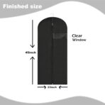 Garment Bags for Hanging Clothes, 45'' Suit Bag Cover for Storage and Travel, Dress Bags for Gowns Long (Black) - Image 3