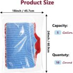 Large Plastic Bags With Zipper Top,5 Gallon,18" x 24",10 Pack,Extra Large Storage Packaging for Clothes,Travel, Moving, Large Reusable Bags,Heavy-Duty,BPA-Free, 2.36-mil Thick Clear - Image 3