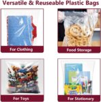 Large Plastic Bags With Zipper Top,5 Gallon,18" x 24",10 Pack,Extra Large Storage Packaging for Clothes,Travel, Moving, Large Reusable Bags,Heavy-Duty,BPA-Free, 2.36-mil Thick Clear - Image 5
