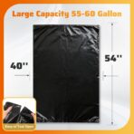 55-60 Gallon Trash Bags 120 Count, 21 Micron HDPE, Durable & Tear-Resistant Trash Can Liners, Suitable for 55-60 Gallon Trash Can, Garbage Bags for Packing Leaves, Kitchen Waste & Household Waste - Image 3