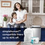 Plasticplace Custom Fit Trash Bags Compatible w Simplehuman Code H Drawstring Bags 8-9 Gallon Tear-Resistant Liner 200 Count Heavy-Duty Waste Disposal - Image 3