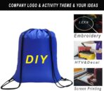 CAIHONG 100 Pcs Drawstring Backpack Bulk Drawstring Bags Cinch Sack for Gym, Yoga, Shopping, Sports, Hiking or Gifts for Women and Men, Royalblue - Image 6