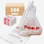 TashiBox Shopping Bags/Thank You Bags/Reusable and Disposable Grocery Bag - Measures 11.5"" X 6.25"" X 21"", 15mic, 0.6 Mil (308)", transparent (Bag-308) - Image 3