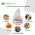 TashiBox Shopping Bags/Thank You Bags/Reusable and Disposable Grocery Bag - Measures 11.5"" X 6.25"" X 21"", 15mic, 0.6 Mil (308)", transparent (Bag-308) - Image 6