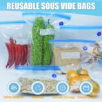 Super Large Sous Vide Bags15pcs kit,BPA Free Reusable Vacuum Sealer Bags and 2pcs Sealing Clips for Food Storage and Sous Vide Cooking(11.8x13.4in/30x34cm) - Image 4