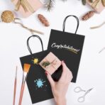 GSSUSA Kraft Paper Gift Bags 5.25x3.75x8'' 20 Pcs, Black Paper Bags with Handles, Bulk Kraft Gift Bag for Shopping, Craft, Grocery, Party, Retail, Lunch, Business, Wedding, Merchandise, Boutique - Image 6