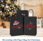 GSSUSA Kraft Paper Gift Bags 5.25x3.75x8'' 20 Pcs, Black Paper Bags with Handles, Bulk Kraft Gift Bag for Shopping, Craft, Grocery, Party, Retail, Lunch, Business, Wedding, Merchandise, Boutique - Image 9