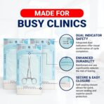 Arrigo Self-Sealing Sterilization Pouches 3.5" x 6.5" – 200 Count – Autoclave Bags with Internal & Dual (Int/Ext) Indicators – Latex-Free, Medical-Grade for Dental, Health & Beauty - Image 4