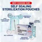 Arrigo Self-Sealing Sterilization Pouches 3.5" x 6.5" – 200 Count – Autoclave Bags with Internal & Dual (Int/Ext) Indicators – Latex-Free, Medical-Grade for Dental, Health & Beauty - Image 7