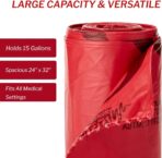 McKesson Biohazard Bags, 10 to 15 gal [250 Count] Hazardous Infectious Waste Bag, Medical Hospital Grade, Red - Image 3