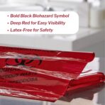 McKesson Biohazard Bags, 10 to 15 gal [250 Count] Hazardous Infectious Waste Bag, Medical Hospital Grade, Red - Image 5