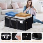 Heavy-Duty & Extra Capacity Moving Bags with Backpack Straps, Storage Totes with Double Zipper & Strong Handles, Packing Bags Alternative to Moving Boxes, Moving Supplies (6 Pack, Black) - Image 5