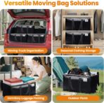 Heavy-Duty & Extra Capacity Moving Bags with Backpack Straps, Storage Totes with Double Zipper & Strong Handles, Packing Bags Alternative to Moving Boxes, Moving Supplies (6 Pack, Black) - Image 8