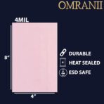 Reclosable Pink Anti-Static Zip Bag - 4 x 8 & (100 Bags) 4 Mil Heavy Duty Reclosable | Zipper Sealable Bags for Packaging Products | Plastic Baggies for Small Businesses - Image 3