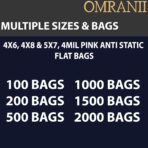 Reclosable Pink Anti-Static Zip Bag - 4 x 8 & (100 Bags) 4 Mil Heavy Duty Reclosable | Zipper Sealable Bags for Packaging Products | Plastic Baggies for Small Businesses - Image 8