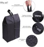 YAMIU Travel Shoe Bags Set of 4 Waterproof Nylon with Zipper for Men & Women, Black - Image 5