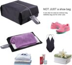 YAMIU Travel Shoe Bags Set of 4 Waterproof Nylon with Zipper for Men & Women, Black - Image 7