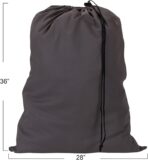 Household Essentials Cotton Laundry Bag, Large, 100% Cotton, Drawstring Top with Cord Lock, Machine Washable, 3 to 4 Load Capacity, Versatile and Compact, Breathable, Foldable, Gray - Image 4