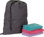 Household Essentials Cotton Laundry Bag, Large, 100% Cotton, Drawstring Top with Cord Lock, Machine Washable, 3 to 4 Load Capacity, Versatile and Compact, Breathable, Foldable, Gray - Image 7