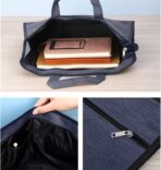 Oxford Document Bag with Handle Waterproof Lightweight Portable Zippered File Bag for Carrying Paper Files Filing Folder - Image 3