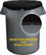 Ultrasac 45-55 Gallon 1.25 MIL Black Garbage Bags With Drawstrings Fits Rubbermaid Brute Trash Cans - 40" x 45" - Pack of 100 - For Commercial, Industrial, Municipal, & Healthcare - Image 5