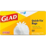 Glad CloroxPro Quick-Tie Tall Kitchen Trash Bags, 13 Gallon, 200 Count, Package May Vary - Image 6