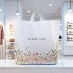 Purple Q Crafts Thank You Bags for Business and Stores 50 Pack 18" W x 18" H Floral Plastic Shopping Bags With Soft Loop Handle - Image 4