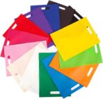 Muka 6 PCS Non-woven Die-cut Handle Tote Bag Heat Sealed Shopping Bag Goodie present Bag for Merchandise Packaging-Black-12"x16" - Image 6