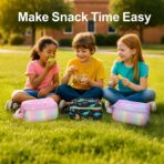 Bagseri Kids Snack Bag Boys - Small Reusable Mini Cooler Pouch, Insulated 3.9L Food Carrier with Buckle Handle for School and Daycare, Fits in Backpack, Black Dinosaur - Image 9