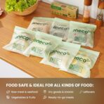ANECO 100% Compostable Food Storage Bags with Ziplock - Extra Thick Resealable Sandwich Bags for Meal Prep, Food Storage, Carrying - Food Safe Disposable Freezer Snack Bags, Quart Size (25 Bags) - Image 6