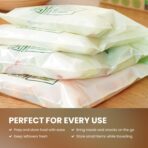 ANECO 100% Compostable Food Storage Bags with Ziplock - Extra Thick Resealable Sandwich Bags for Meal Prep, Food Storage, Carrying - Food Safe Disposable Freezer Snack Bags, Quart Size (25 Bags) - Image 7
