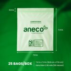 ANECO 100% Compostable Food Storage Bags with Ziplock - Extra Thick Resealable Sandwich Bags for Meal Prep, Food Storage, Carrying - Food Safe Disposable Freezer Snack Bags, Quart Size (25 Bags) - Image 9
