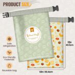 2 Pack Bread Bags for Homemade Bread, 17"×13" Reusable Bread Bag for Fresh Keeping with Lining & Zipper, Freezer Safe & BPA Free, Gift Giving (Green & Yellow) - Image 3