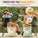 2 Pack Bread Bags for Homemade Bread, 17"×13" Reusable Bread Bag for Fresh Keeping with Lining & Zipper, Freezer Safe & BPA Free, Gift Giving (Green & Yellow) - Image 8