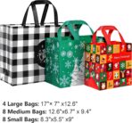 YANGTE 20 Pack Christmas Gift Bags Assorted Sizes, Reusable Tote Bags with Handle, Includes 4 Large 8 Medium 8 Small Non-Woven Christmas Bags for Xmas Party Favors - Image 3