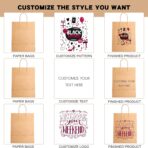 Custom Paper Bags 50-5000 PCS - Personalized Kraft Paper Bags with Logo for Small Business, 8x4.5x10.8 Inch Gift Bags with Handle, Reusable Goodie Bags for Duty Gift Bags, Food Safe, Retail, Wedding, Party Favors (Custom Design) - Image 9