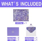 Qirrmiy 13" Large Rose Purple Gift Bag Set with Greeting Card and Tissue Paper for Women or Girls for Celebrating Birthdays, Mother's Day, Valentine's Day, Weddings, Anniversaries - Image 4