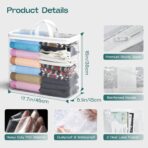 10PACK Clear Zippered Storage Bags for Clothes, 22L Closet Organizers Bag, and Blanket Storage Bags for Bedding, Linen, Blankets, Comforters, Clothing & Toys (White) - Image 3