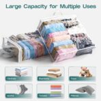 10PACK Clear Zippered Storage Bags for Clothes, 22L Closet Organizers Bag, and Blanket Storage Bags for Bedding, Linen, Blankets, Comforters, Clothing & Toys (White) - Image 4