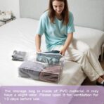 10PACK Clear Zippered Storage Bags for Clothes, 22L Closet Organizers Bag, and Blanket Storage Bags for Bedding, Linen, Blankets, Comforters, Clothing & Toys (White) - Image 9