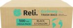 Reli. EcoStrong 13 Gallon Trash Bags | 500 Count Bulk | Black | Eco-Friendly | Made from Recycled Material - Image 6