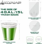 220 Counts Aklyaiap 4 Gallon Trash Bag,Tear & Leak Resistant Bathroom Biodegradable Small Garbage Can Bags Unscented for Home & Kitchen, 5Rolls, White - Image 6