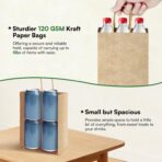 Small Paper Gift Bags with Handles Brown Paper Bags 100 pcs 5.9"x3.1"x8.2",Sturdy Small Gift Bag Bulk Kraft Wrap Shopping Bags for Small Business Retail Merchandise Wedding Birthday Goodie Party Favor - Image 4